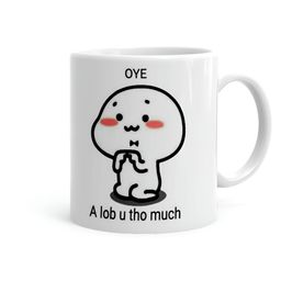 Khakee White & Black Printed Ceramic Glossy Mug-49