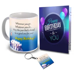 ME & YOU White & Blue 3 Pieces Coffee Mug With Card & Keychain Home Gift Set-image-87