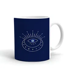 Khakee White & Blue Printed Ceramic Glossy Mug 325ml-50
