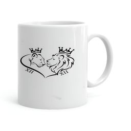 Khakee White & Black Printed Microwave Safe Glossy Finish Ceramic Mug 325 ml-45