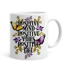 Khakee White & Purple Printed Ceramic Glossy Microwave Safe Mug 325ml-image-39