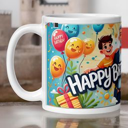 bettergiftflowers White & Blue Printed Ceramic Glossy Mugs 350 ml-image-88