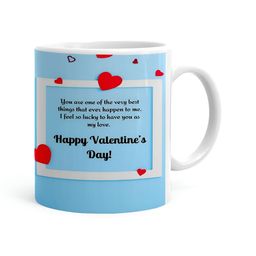 Khakee White & Blue Printed Ceramic Glossy Mug-38