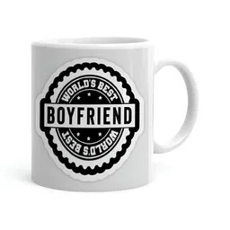 Khakee White & Black Printed Microwave Safe Ceramic Glossy Mug 325 ml-image-101