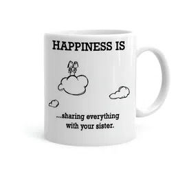 Khakee White & Black Printed Microwave Safe Glossy Finish Ceramic Mug 325 ml-image-76