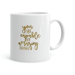 Khakee White & Gold-Toned Text or Slogans Printed Ceramic Glossy Mug 325 ML-image-99