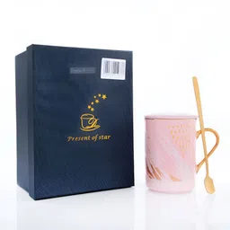 giBOX Pink & Gold-Toned Printed Ceramic Matte Mugs Set of Cups and Mugs-image-36