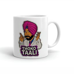 Khakee White & Pink Printed Ceramic Glossy Mug-43