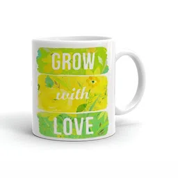 Khakee White & Green Text or Slogans Printed Microwave Safe Ceramic Glossy Mug 325 ml-picture-56