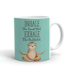 Khakee White & Black Text or Slogans Printed Glossy Microwave Safe Mugs 325ml-18