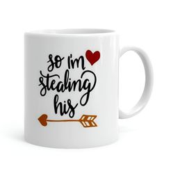 Khakee White & Black Printed Ceramic Glossy Mug 325 ml-36