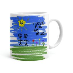 Khakee White & Blue Printed Ceramic Glossy Mug 325 ML-7