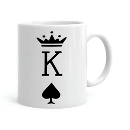 Khakee White & Black Printed Ceramic Glossy Mug 325 ml-29