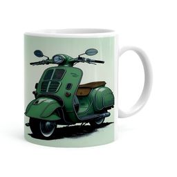 Khakee White & Green Graphic Printed Microwave Safe Ceramic Glossy Mug 325 ml-image-94
