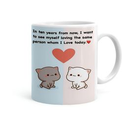 Khakee White & Blue Printed Ceramic Glossy Mug 325 ML-9