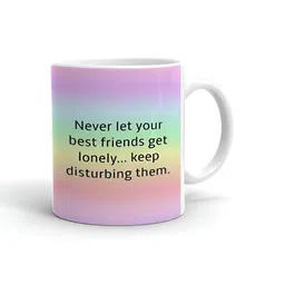 Khakee White & Lavender Text or Slogans Printed Ceramic Glossy Mug 325 ml-19