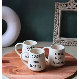 WEAVING HOMES White & Black 3 Pieces Printed Ceramic Glossy Mugs 250 ml Each-20