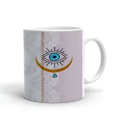 Khakee White & Purple Printed Ceramic Glossy Mug 325 ml-image-36