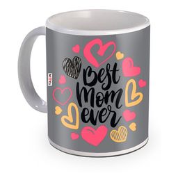ME & YOU Grey Printed Ceramic Glossy Mug-image-27