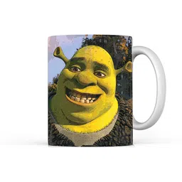 Home Decor Expert White & Green Shrek Printed Ceramic Glossy Mug 300 ml-image-99