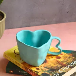 WEAVING HOMES Blue Ceramic Glossy Mug 220 ml-image-87