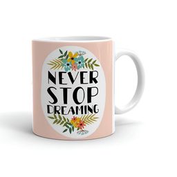 Khakee White & Pink Printed Ceramic Glossy Mugs 325 ml-45
