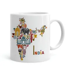 Khakee White Printed Ceramic Glossy Mug 325 ml-image-25