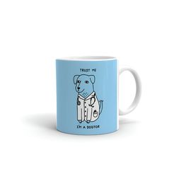 Khakee White & Blue Printed Glossy Microwave Safe Mugs 325 ml-46