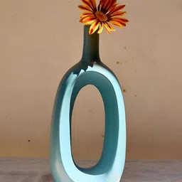 WEAVING HOMES Blue Ceramic Tall Contour Vase-image-35