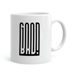 Khakee White & Black Text or Slogans Printed Microwave Safe Ceramic Glossy Mug 325 ml-34