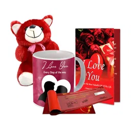 ME & YOU Red and White 4 Pieces Printed Home Gift Set-3
