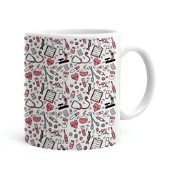 Khakee White & Black Text or Slogans Printed Ceramic Glossy Mug 325 ml-8