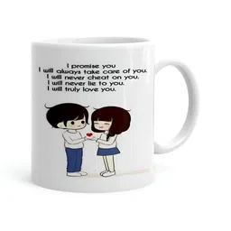 Khakee White & Black Graphic Printed Microwave Safe Ceramic Glossy Mug 325 ml-20