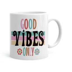 Khakee White & Black Printed Printed Ceramic Glossy Mug-13