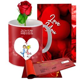 ME & YOU Red & White 4 Pieces Printed Home Gift Set-image-66