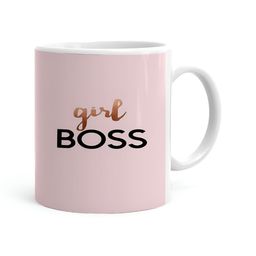 Khakee White & Pink Printed Microwave Safe Ceramic Glossy Mug 325 ml-14