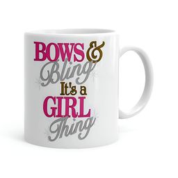 Khakee White & Pink Printed Ceramic Glossy Mug 325 ml-58