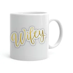 Khakee White & Yellow Text or Slogans Printed Ceramic Glossy Mug 325 ml-9