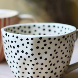 WEAVING HOMES Black & White Printed Ceramic Glossy Cup 200 ml-16