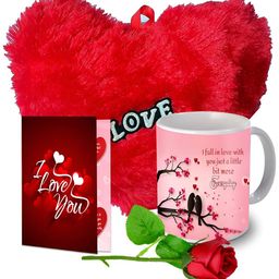 ME & YOU Red & White 4 Pieces Printed Home Gift Set-30
