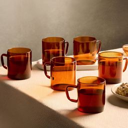 BOROSIL Transparent 6 Pcs Printed Borosilicate Glass Matte Mugs 190 ml-28