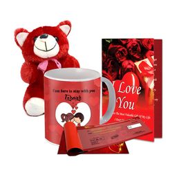 ME & YOU Red 4 Pieces Printed Valentine Home Gift Set-image-38