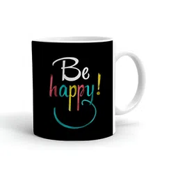 Khakee White & Black Printed Microwave Safe Ceramic Glossy Mug 325 ml-23
