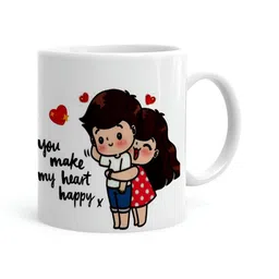 Khakee White & Black Text or Slogans Printed Ceramic Glossy Mug 325 ML-40