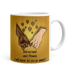 Khakee White & Brown Text or Slogans Printed Ceramic Glossy Mugs-50