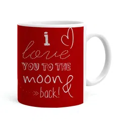 Khakee White & Red Printed Ceramic Glossy Mug-9