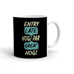 Khakee White & Black Text or Slogans Printed Ceramic Glossy Mugs 325 ml-image-86
