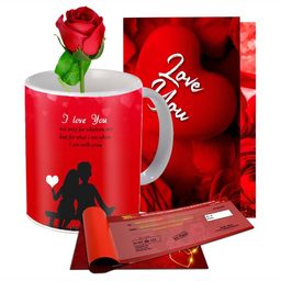 ME & YOU Red & White 4 Pieces Printed Home Gift Set-image-65