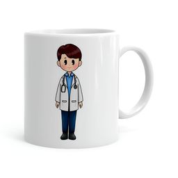 Khakee White & Black Printed Glossy Microwave Safe Mugs 325ml-36