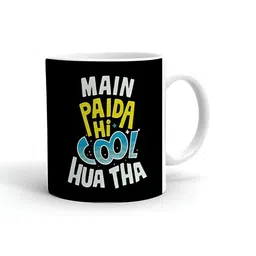 Khakee White & Yellow Typography Printed Ceramic Glossy Mug 325 ml-4